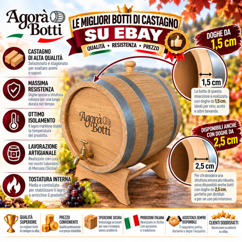 Botte castagno litri con - 20,